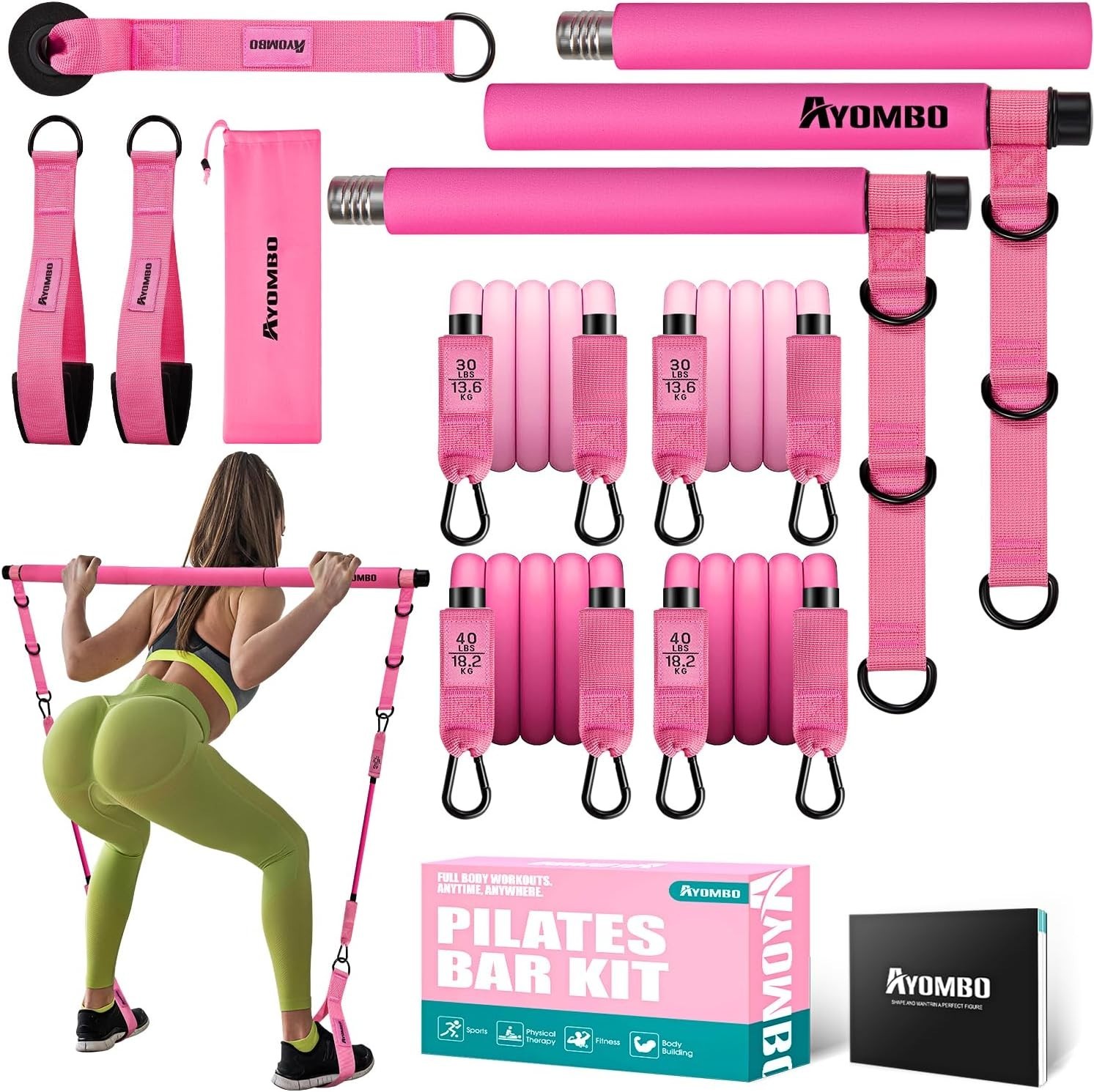 Portable Pilates Bar Kit – Non-slip Grip & Resistance Bands for Complete Fitness