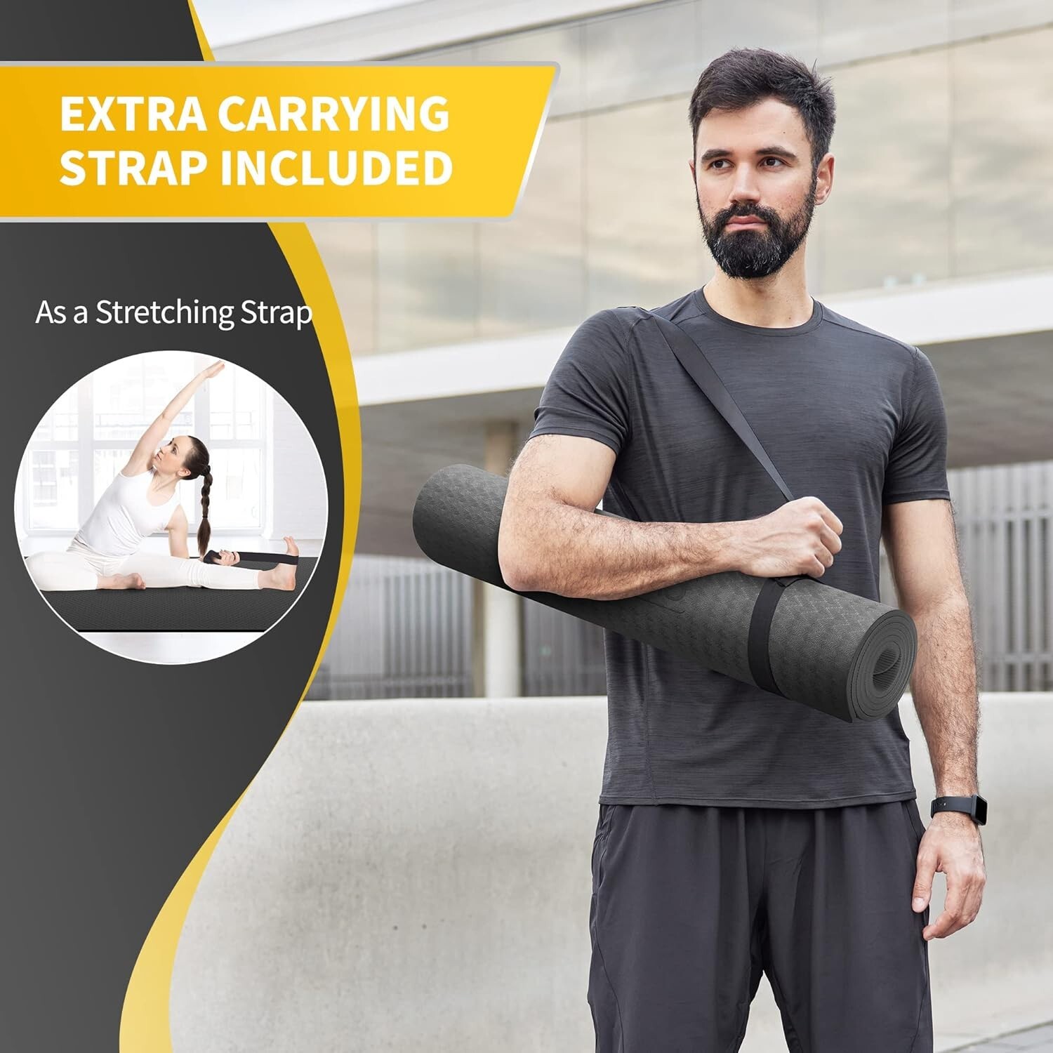 Extra Wide TPE Yoga Mat 72&Prime;x32&Prime;x1/4&Prime; – Non-Slip Comfort for Yoga & Pilates