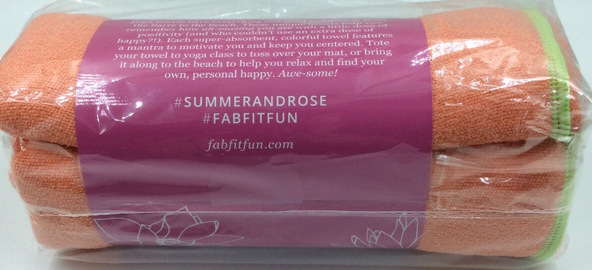 FAB FIT FUN « Summer & Rose » Microfiber Yoga Towel BRAND NEW IN PACKAGE