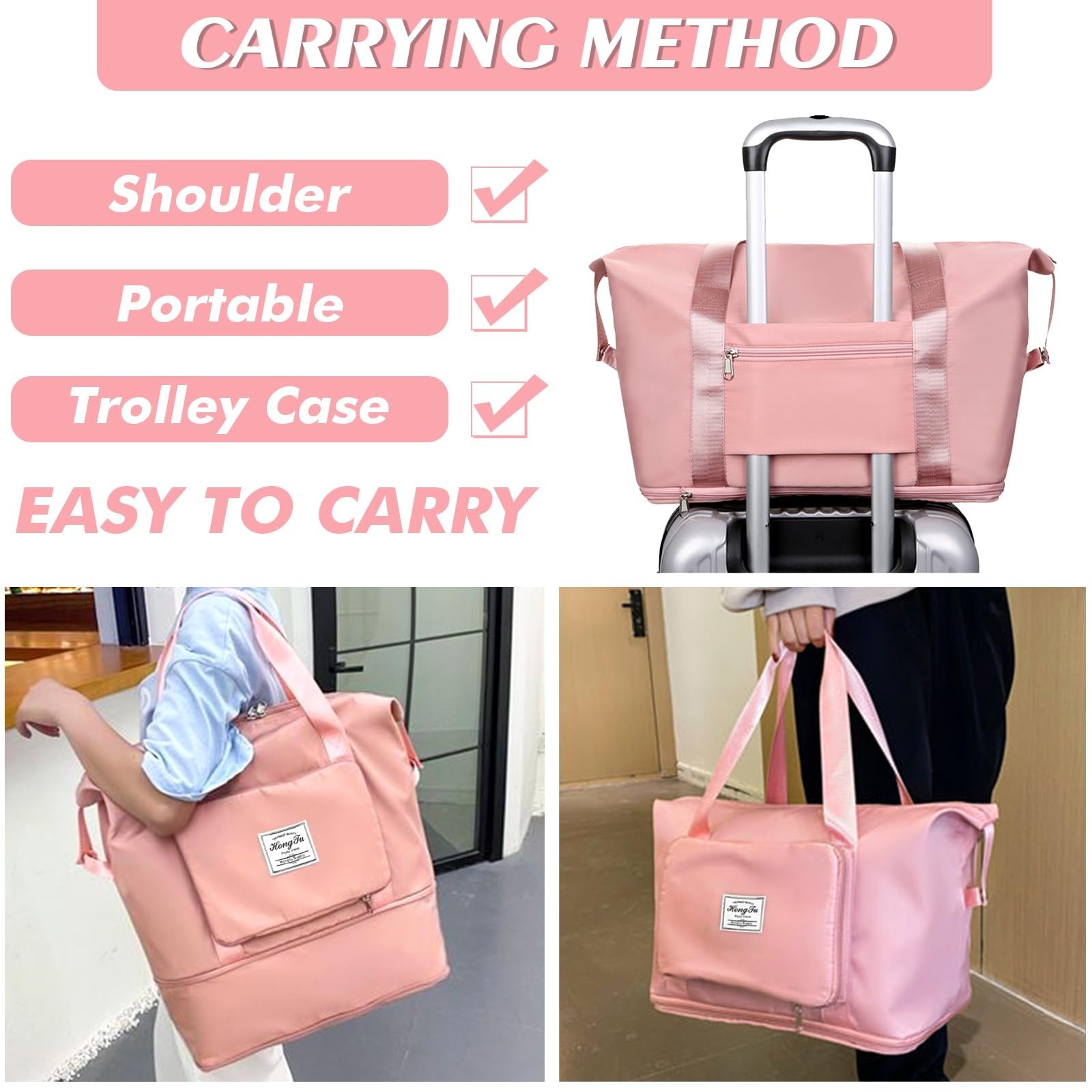 Travel Bag for Women Expandable Weekender Overnight Bag Carry on Sports Tote …