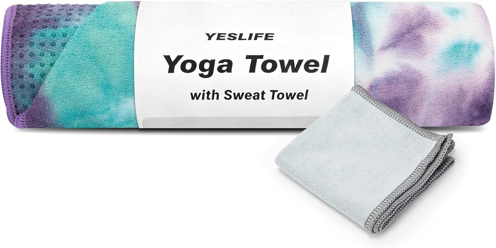 YESLIFE Non-Slip Extra Thick Hot Yoga Towel with One Sweat Towel, Microfiber Swe