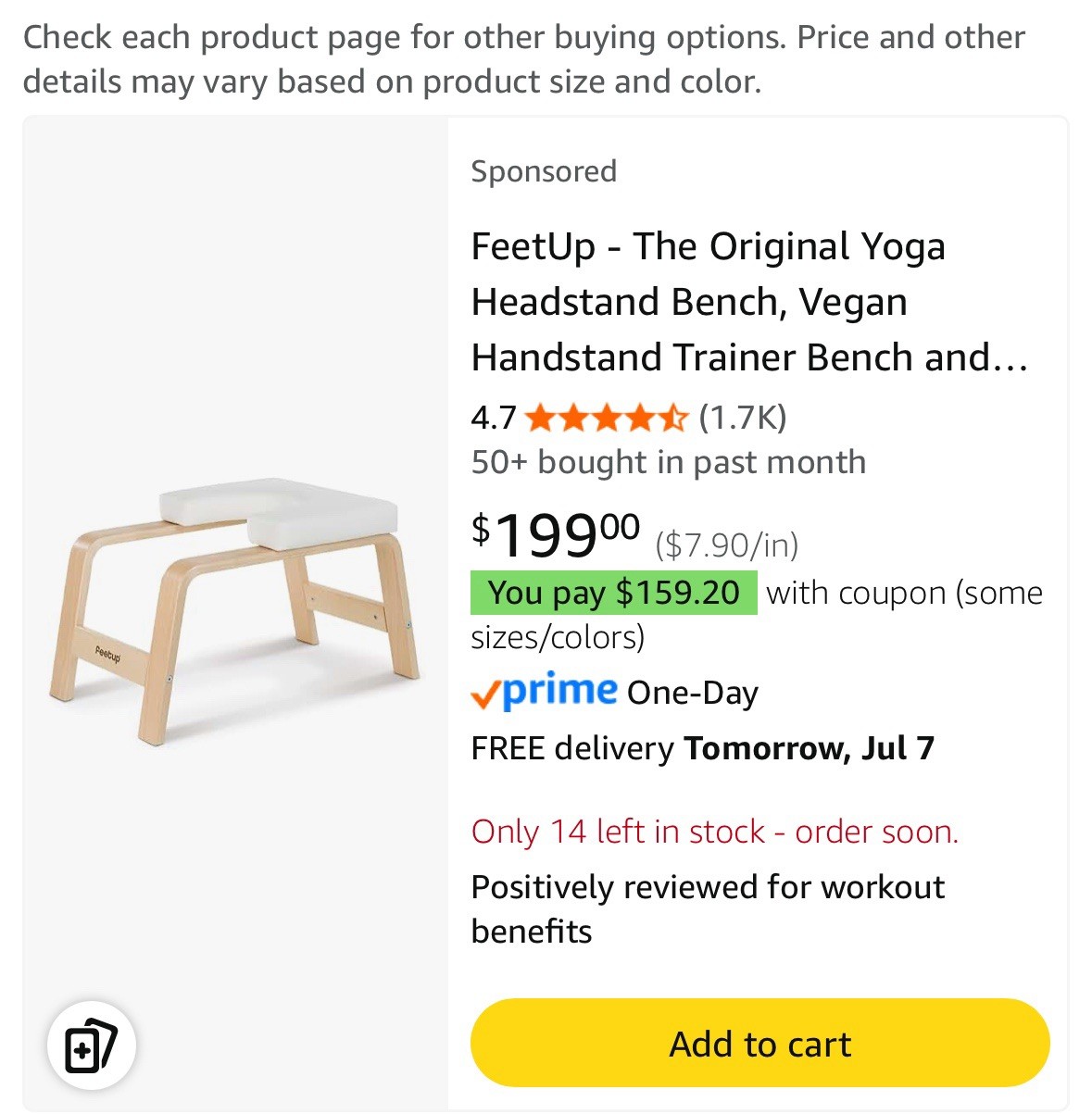 Feetup Yoga Headstand Bench’s Used In Good Condition