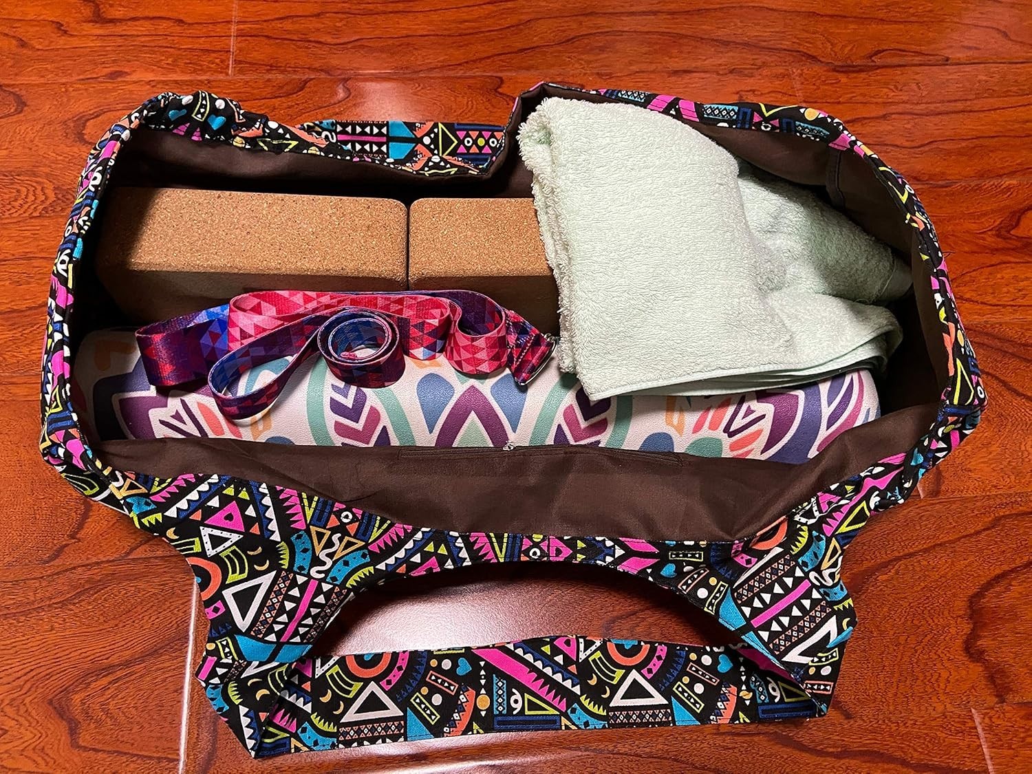 Bolsa grande para colchoneta y bloques de yoga portador de tapete de la mayoria