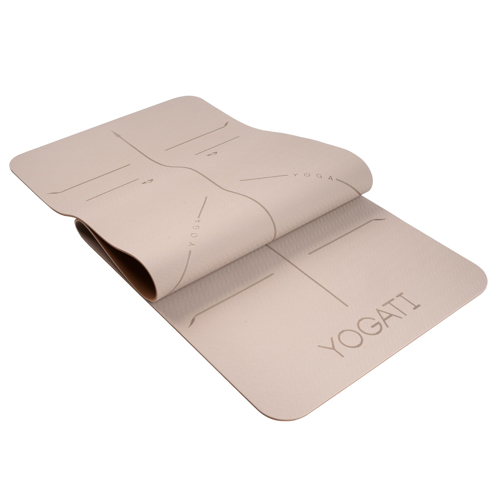 YOGATI® Non Slip Yoga Mat with Alignment Lines. Home Workout Mat for Women, M…
