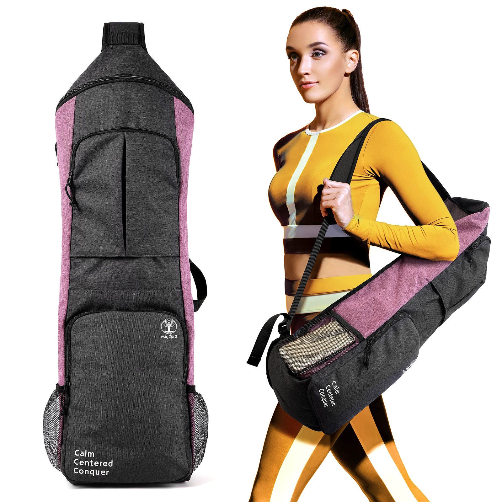 Yoga Mat Bag Carrier & Yoga Mat Backpack – Stay Organized On-the-Go! Large Po…