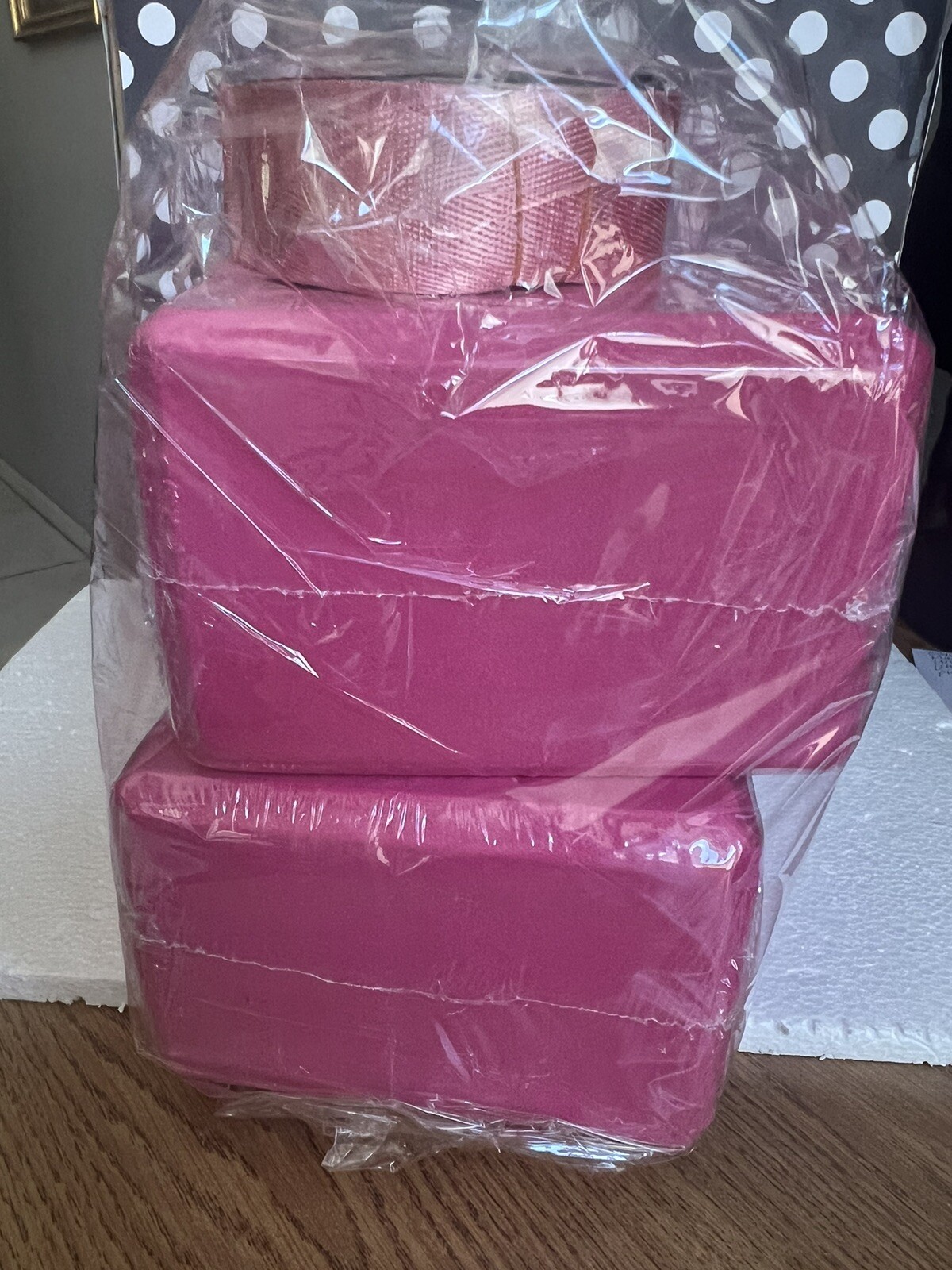 Roller Buddy Yoga Blocks 2 Pack – Sturdy Foam Yoga Block Set with Strap Pink NIP