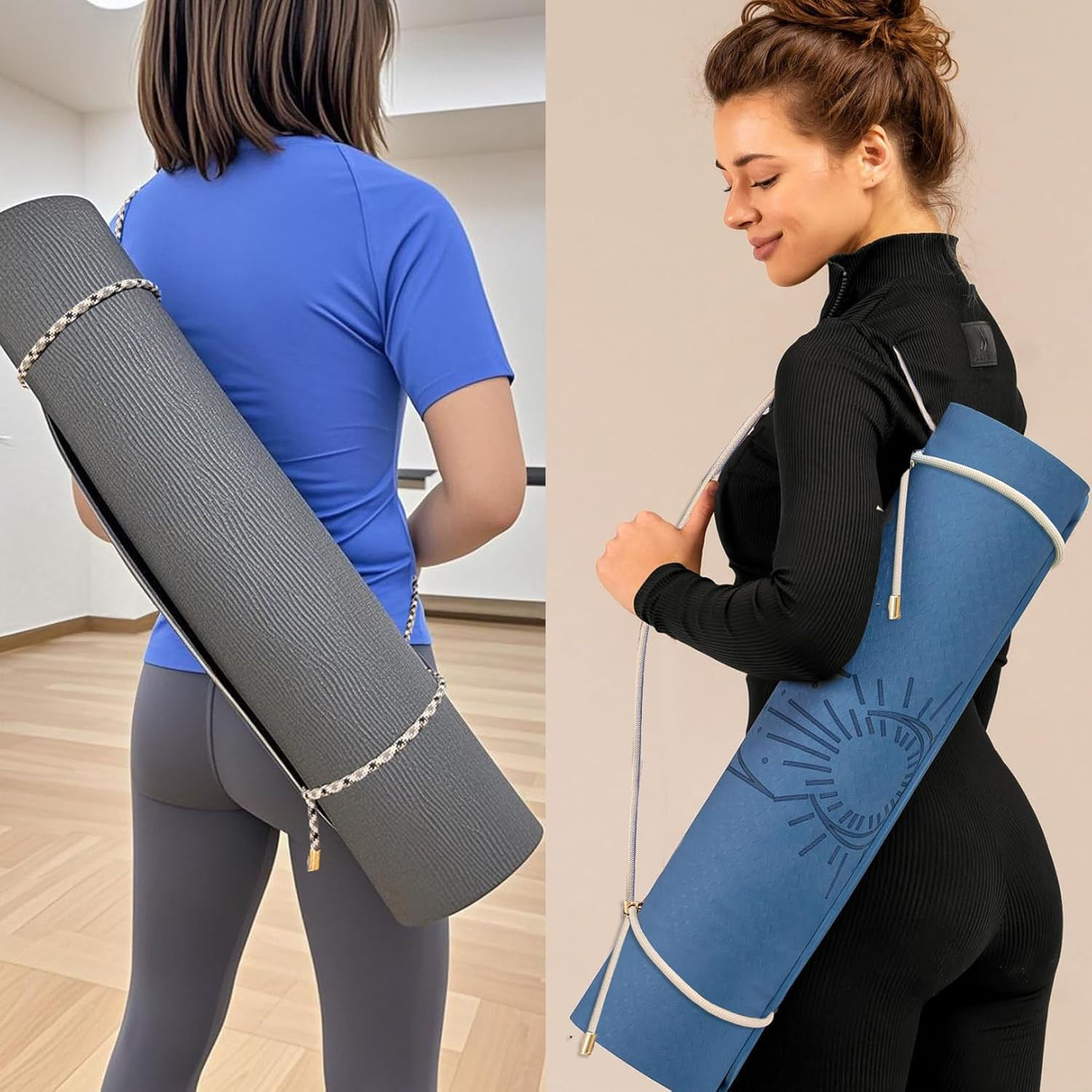Yoga Mat Strap – 8MM Adjustable Paracord Carrier for Carrying Yoga Mats, Camping