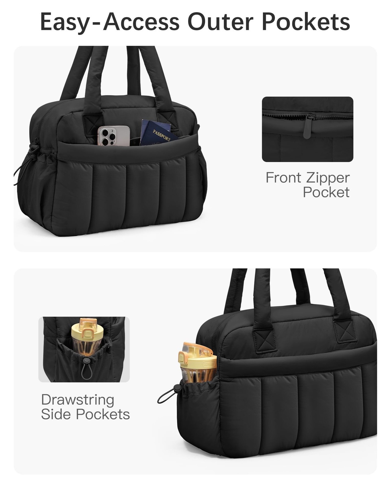 oscaurt Gym Bag for Women Lightweight Duffle Bag for Travel with Toiletry Pou…