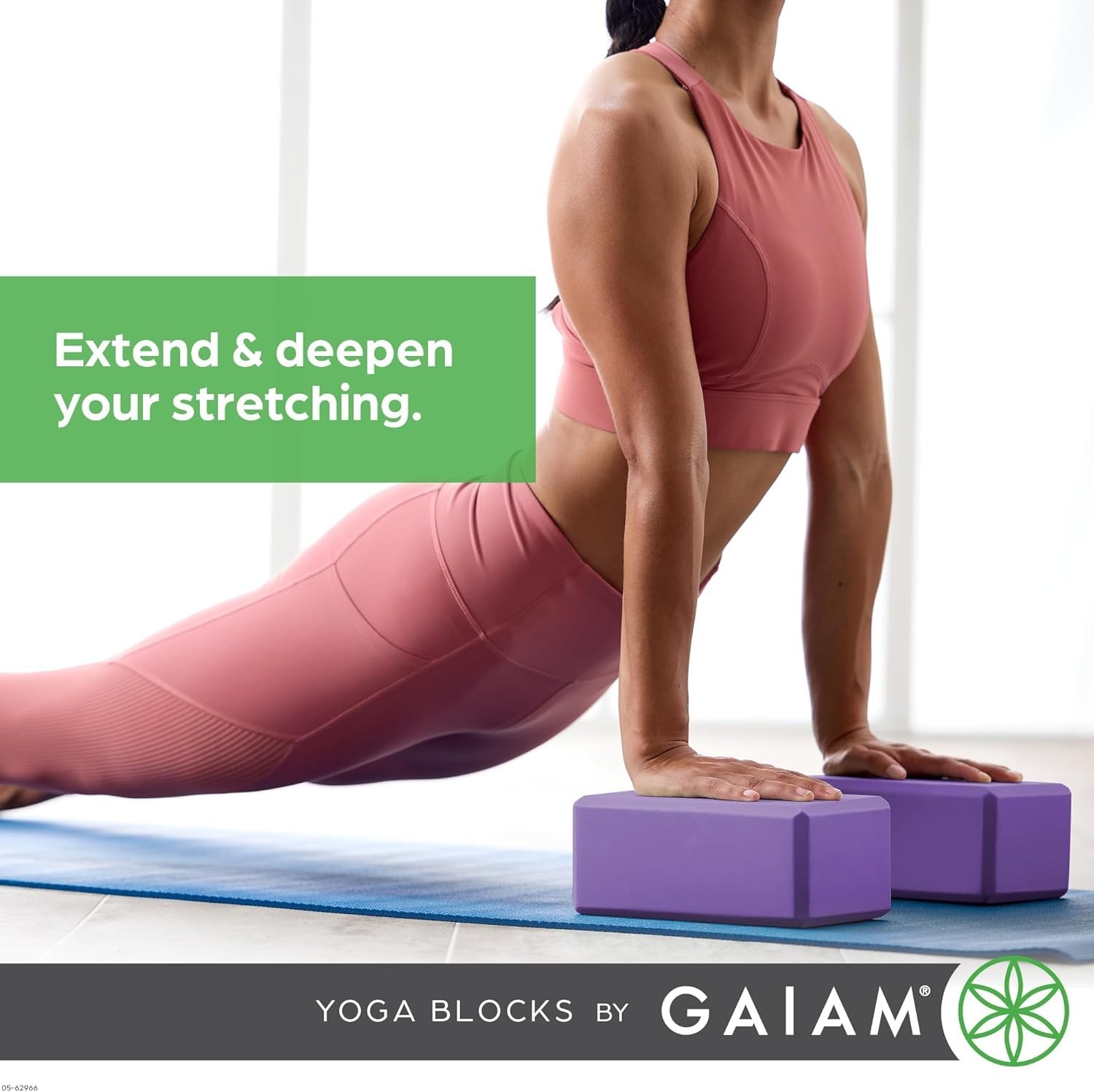 Gaiam Yoga Block – Supportive Latex-Free Eva Foam – Soft Non-Slip Surface with B