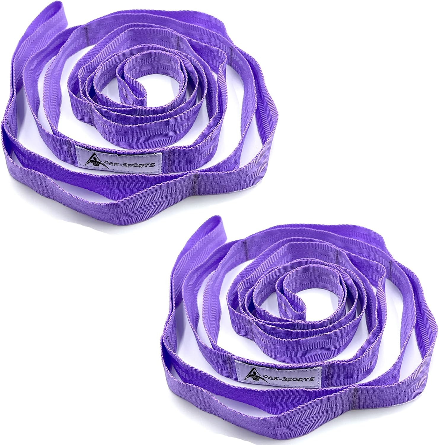 Yoga Stretch Strap with Loops Non-Elastic for Therapy Pilates Dance Gym