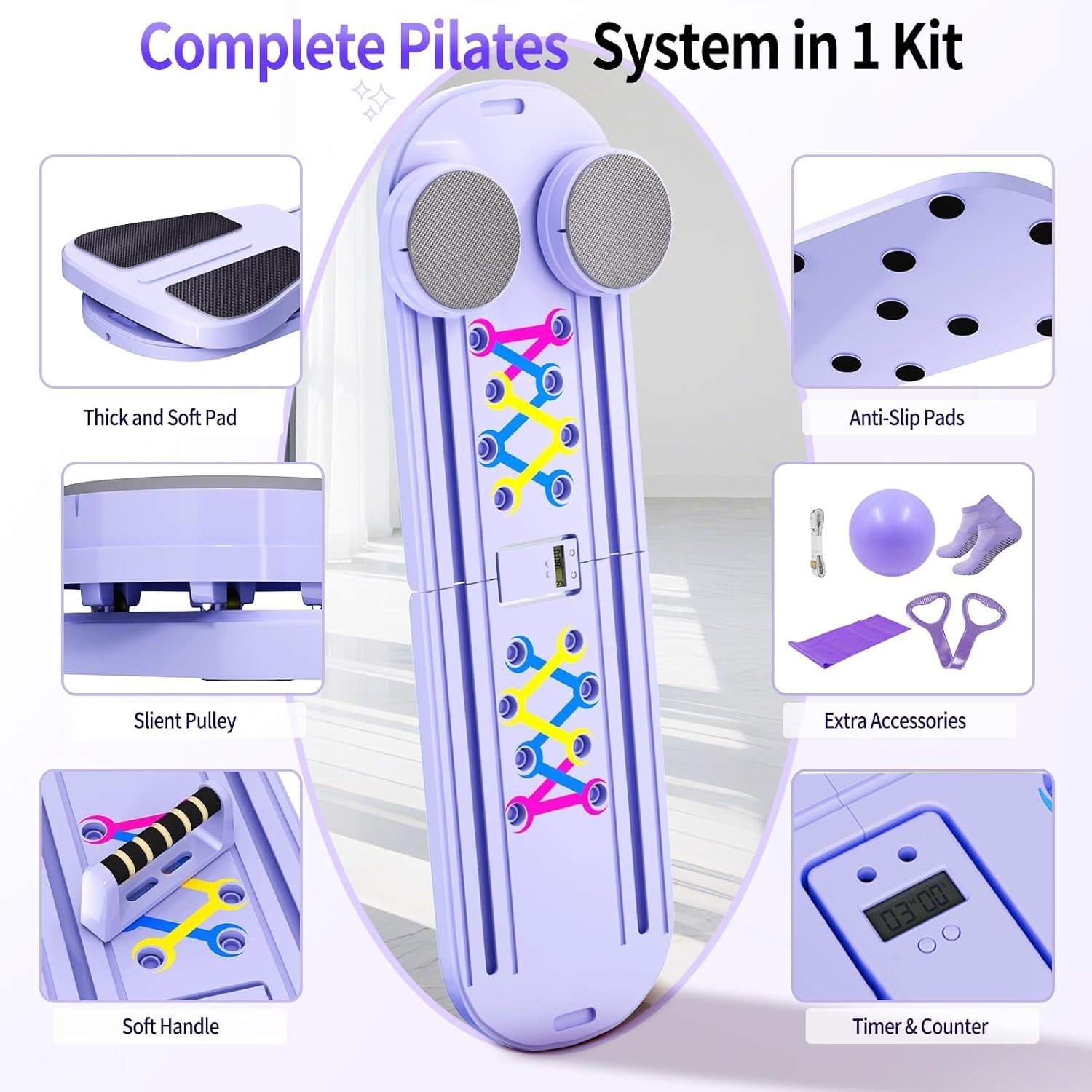 Pilates Reformer Foldable Reformer Pilates Machine & Equipment for Home Use