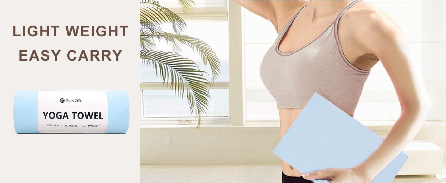2 Pack Hot Yoga Towel Non Slip Yoga Mat Towel Non-Slip Sweat Absorbent