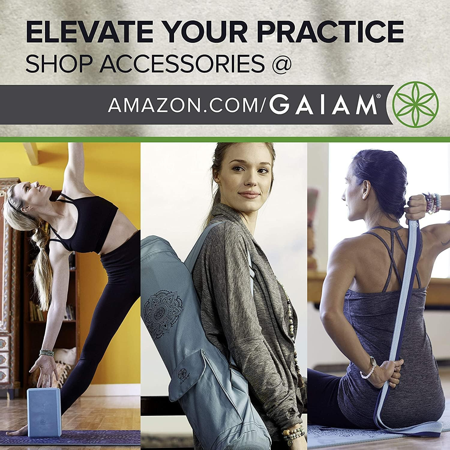 Gaiam Yoga Mat – Premium Solid Thick Non Slip Exercise & Fitness Mat for All Typ