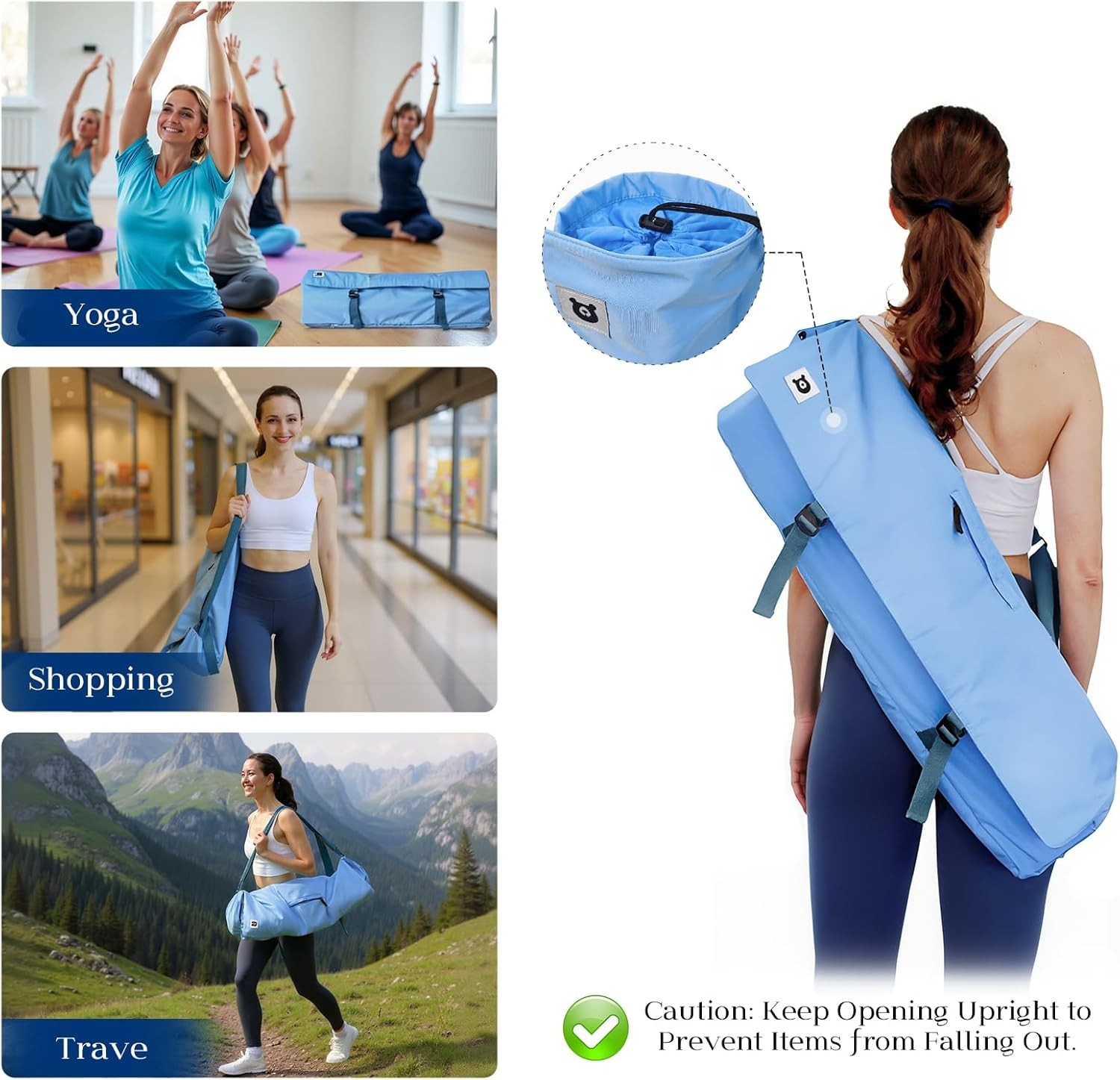 Tumaz Yoga Mat Bag | Padded Adjustable Shoulder Strap | Fits Up to 26&Prime; Mats | Mu