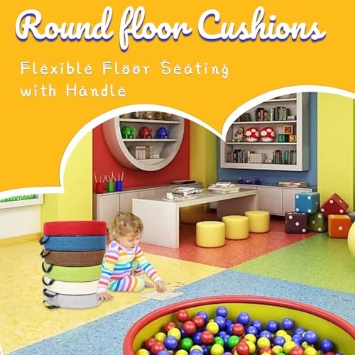 6 Pcs Flexible Floor Cushion for Classroom, Floor 16 x 16 x 2 Inches Linen
