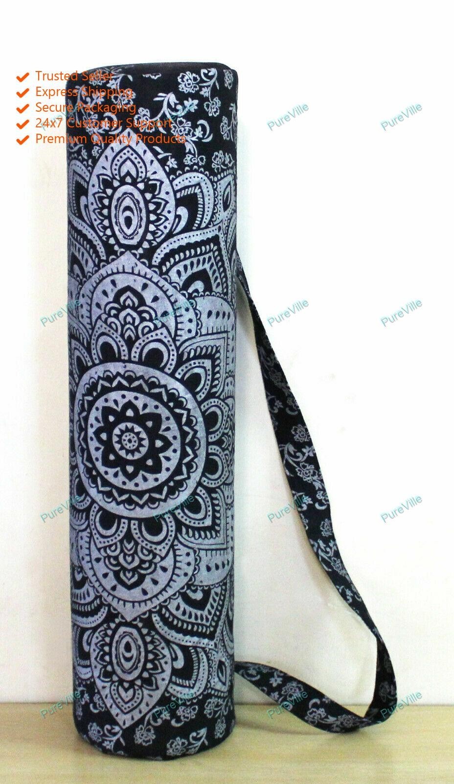 Solid Full-Zip Exercise Yoga Mat Carry Bag Gym Beach Pilates Carrier Bag