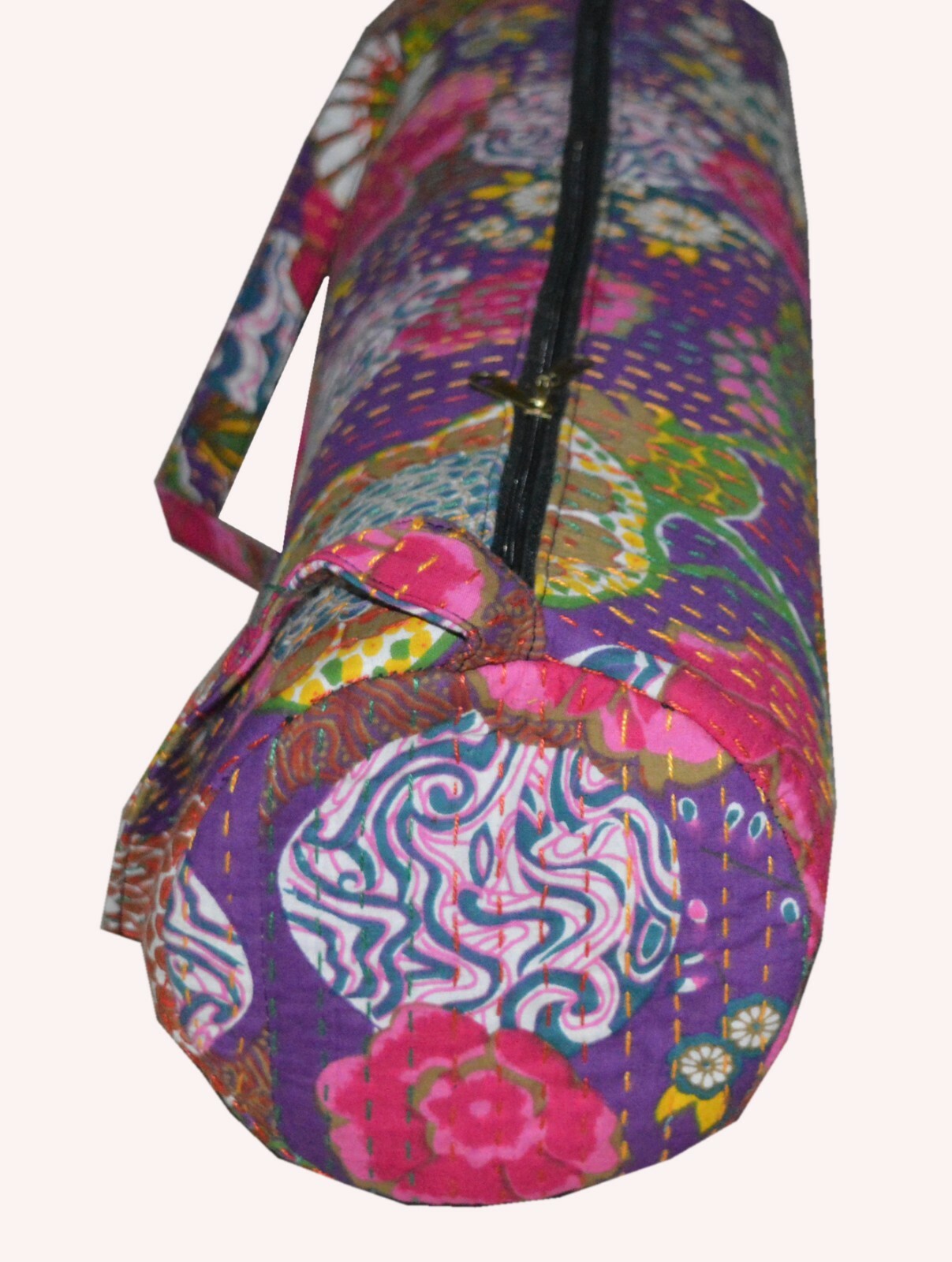 Indian Bohemian Gym Exercise Sport Cotton Unisex Cross Body Boho Kantha Yoga Bag