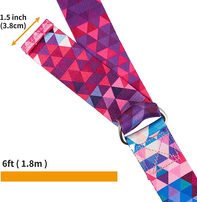 patterned D ring yoga strap- 6 feet new! blue paisley print