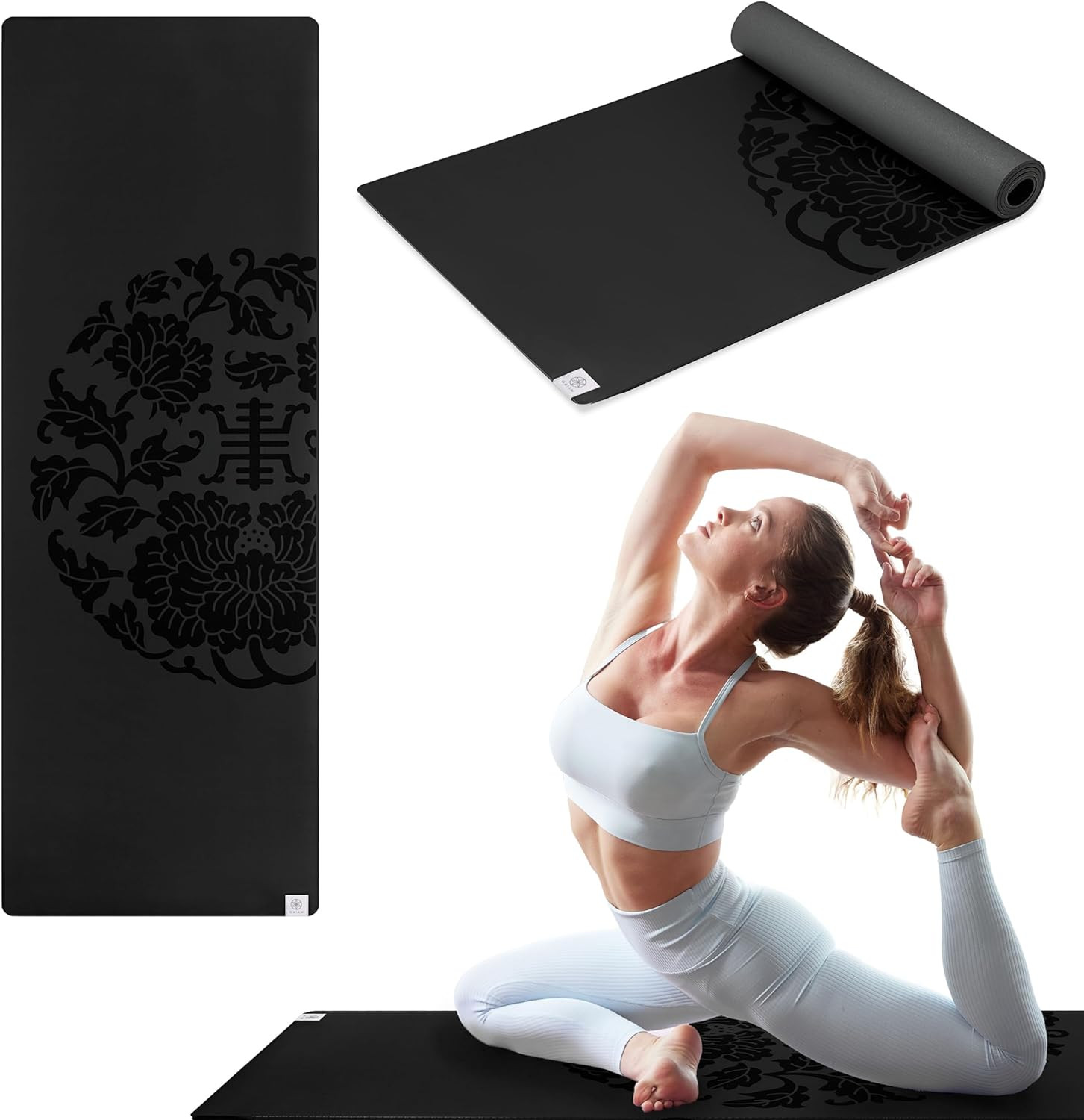Gaiam Dry-Grip Yoga Mat – 5Mm Thick Non-Slip Exercise & Fitness Mat for Standard