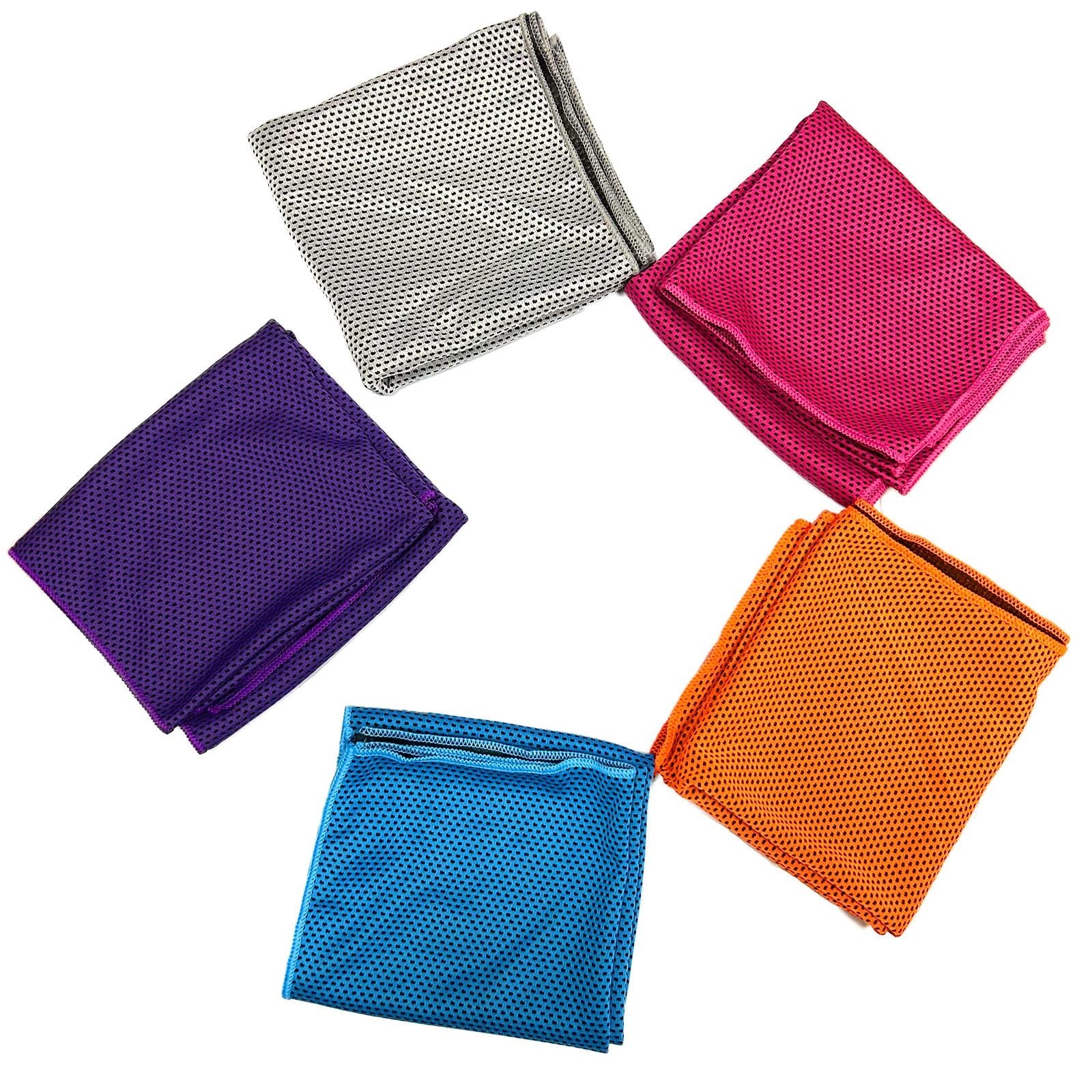 5 Pack Cooling Towel 47&Prime;x13.78&Prime;(120x35cm) Microfiber, Soft Breathable Chilly …