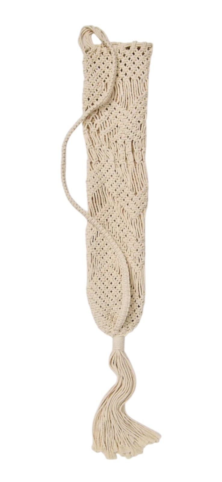 New Oak And Reed Beige Macrame Yoga Carry Bag Boho Free People 100% Cotton