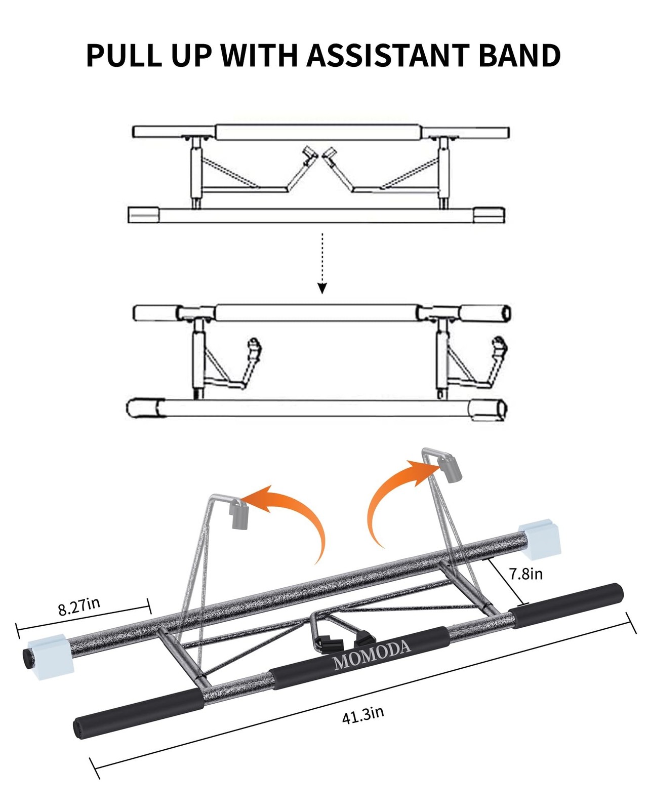 MOMODA Doorway Pull-Up Bar, Chin-Up Bar for Door Frame, Multi-Grip Upper Body…