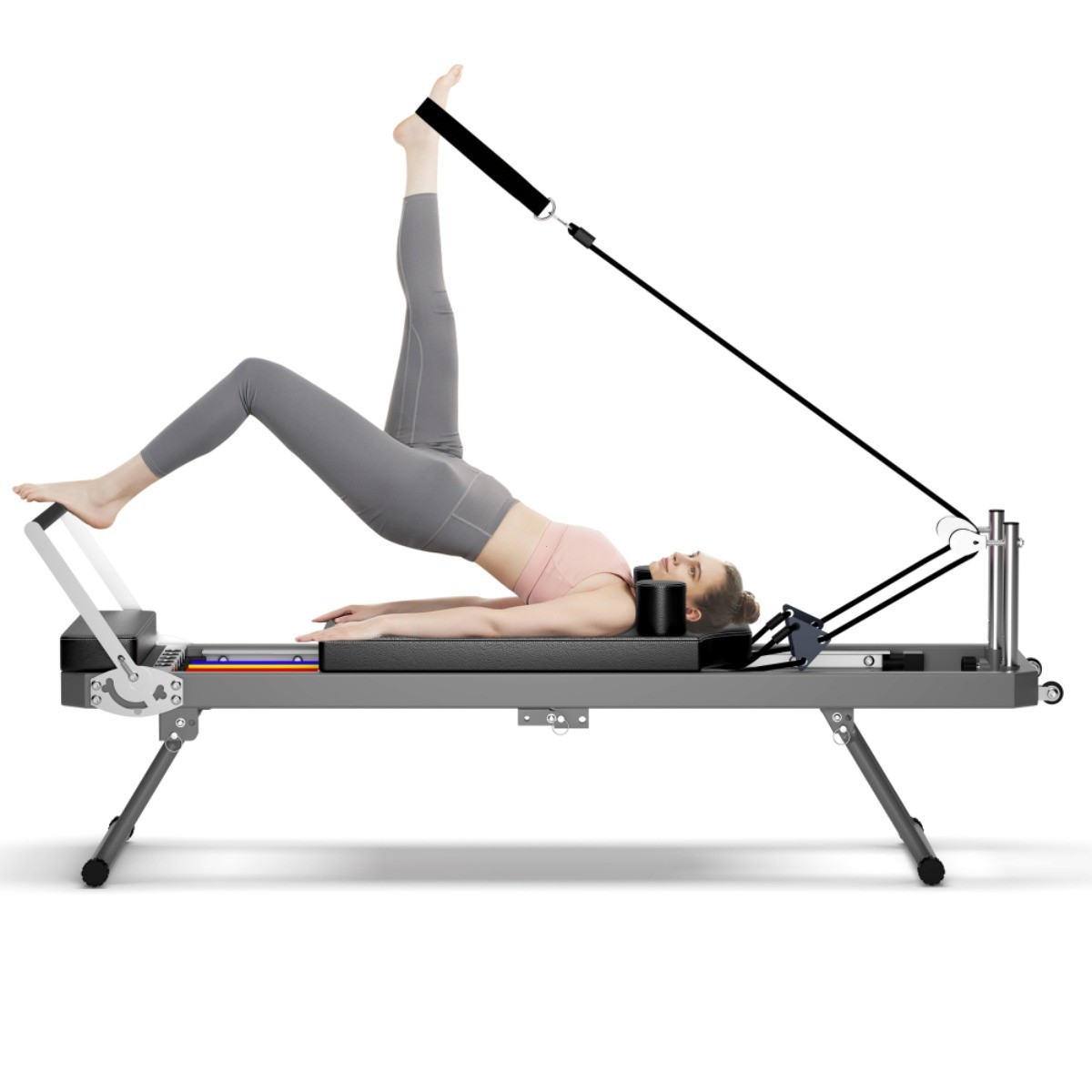 Foldable Pilates Bed Core Training Equipment Home Yoga Studio Commercial Black