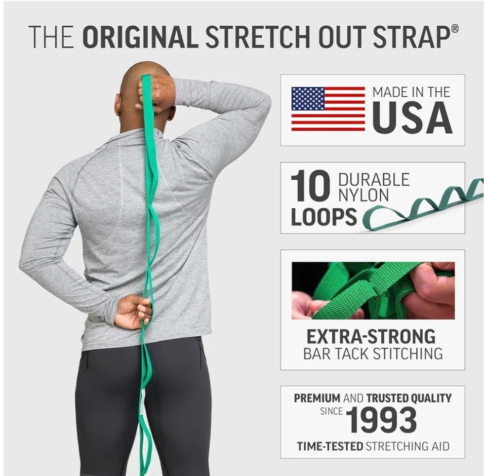 The Original Stretch Out Strap with Exercise Book, for Flexibility and Mobility