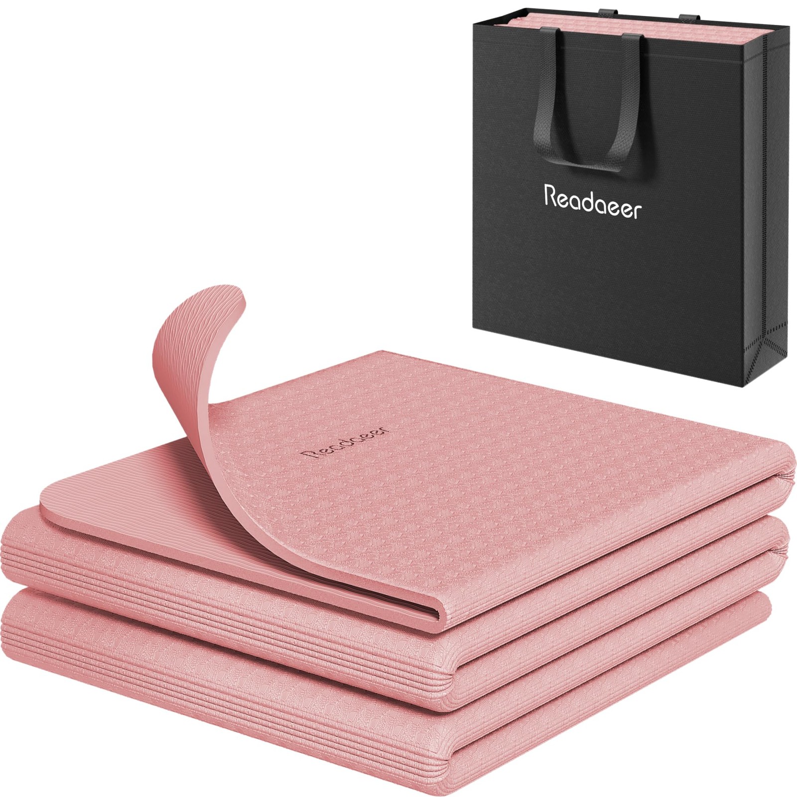 Foldable Yoga Mat 6mm 0.24 Inch TPE Non Slip Travel Pilates 72×24 With Bag