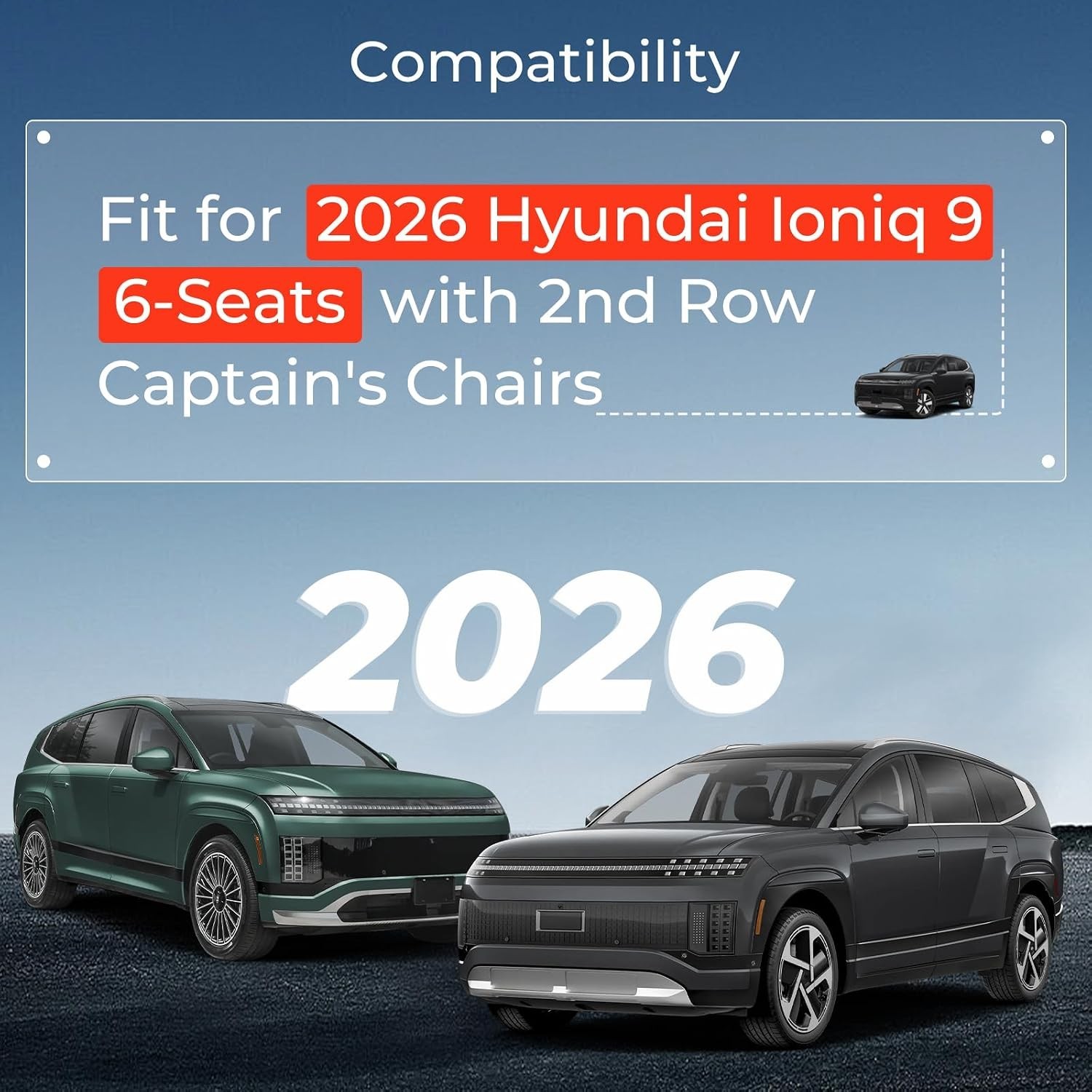 Promrmr TPE Floor Mats Set for Hyundai Ioniq 9 7-Seats 2026, All-Weather Wate…