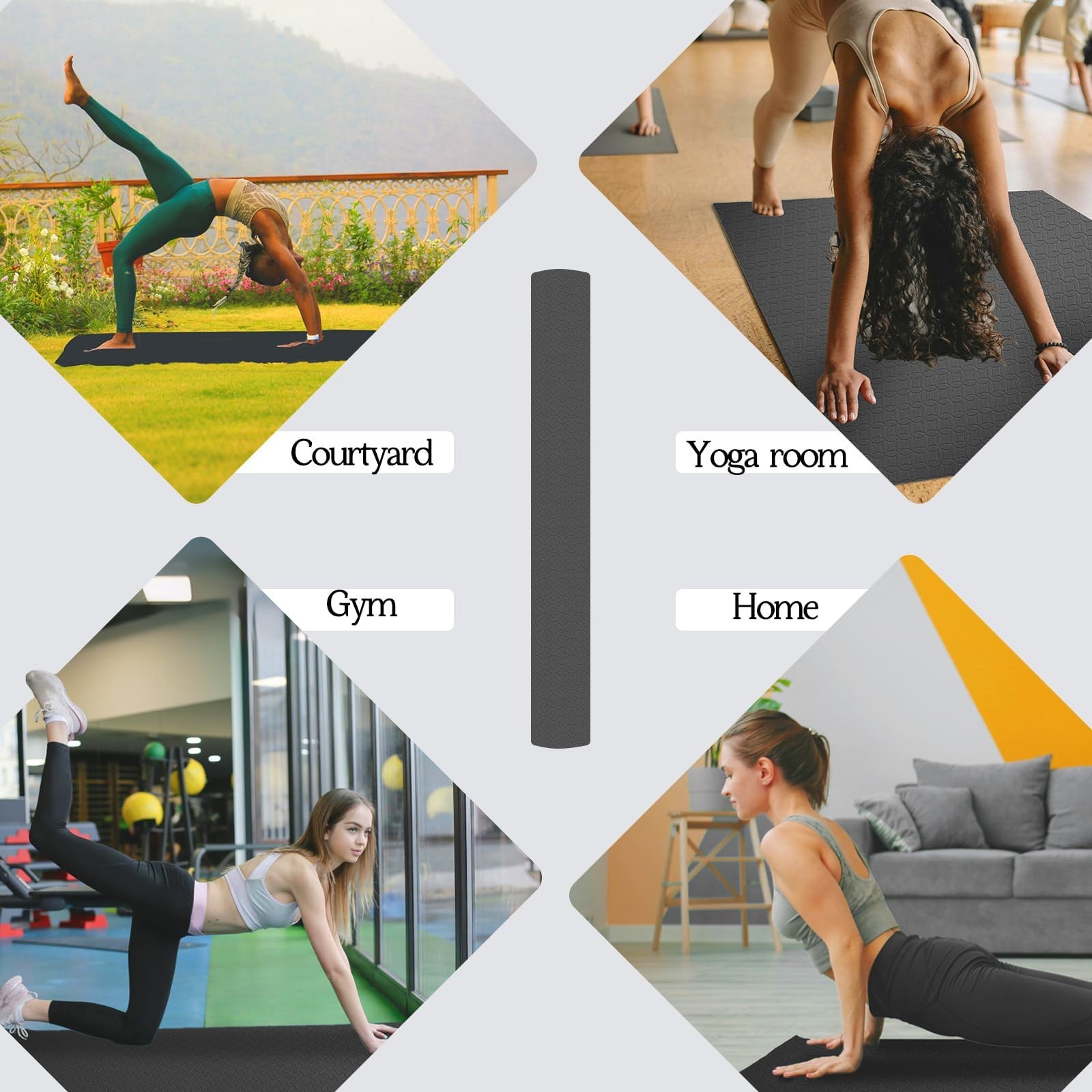 Extra Large Yoga Mat 6&rsquo;x 4&rsquo;x 6mm (1/4in) Thick Exercise Mat for Men and , Non…