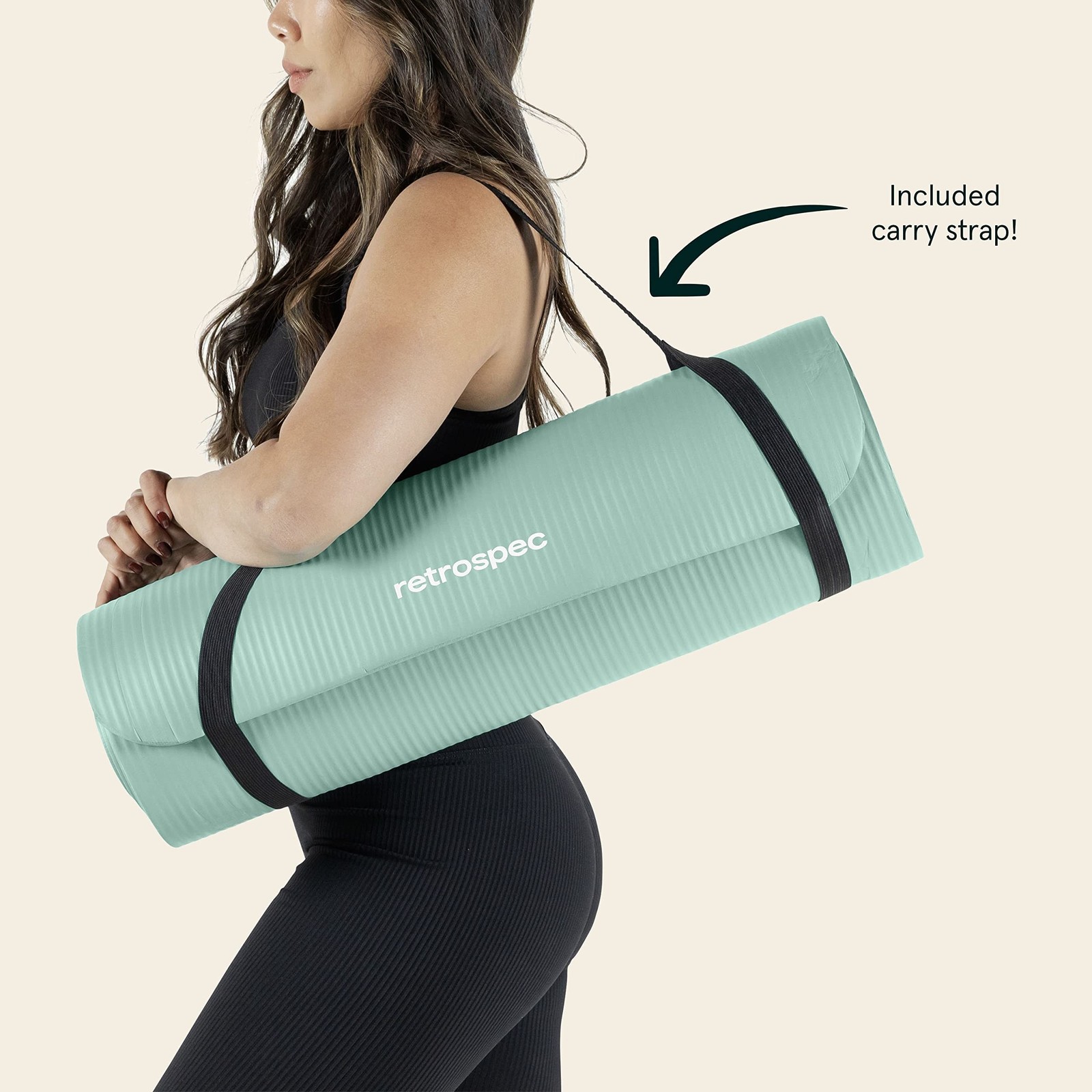 Retrospec Solana Yoga Mat 1&Prime; Thick With Nylon Strap For Men & Women – Non Sli…
