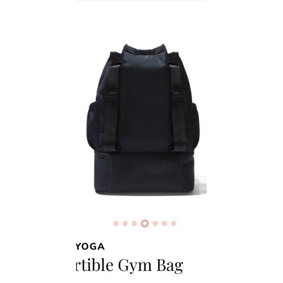 NEW Convertible black Gym Bag Beyond Yoga. Drawstring & snap closure. Spacious