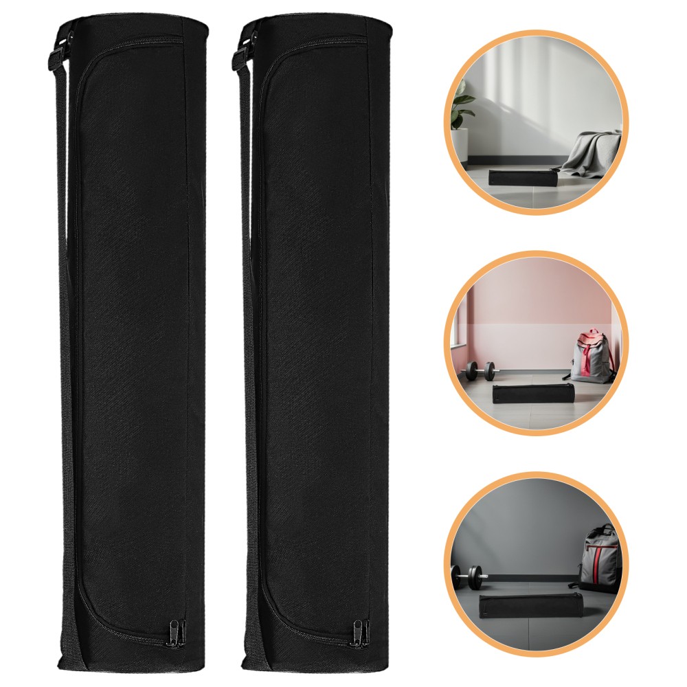 2Pcs Reusable Oxford Yoga Mat Carrier Bags with Adjustable Shoulder Strap