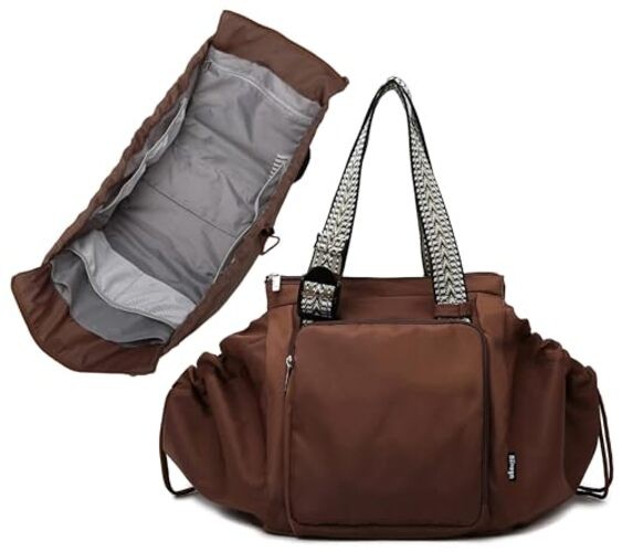 Everyday Bag Tote for Women, Spacious Diaper Bag with 16 Chocolate Brown