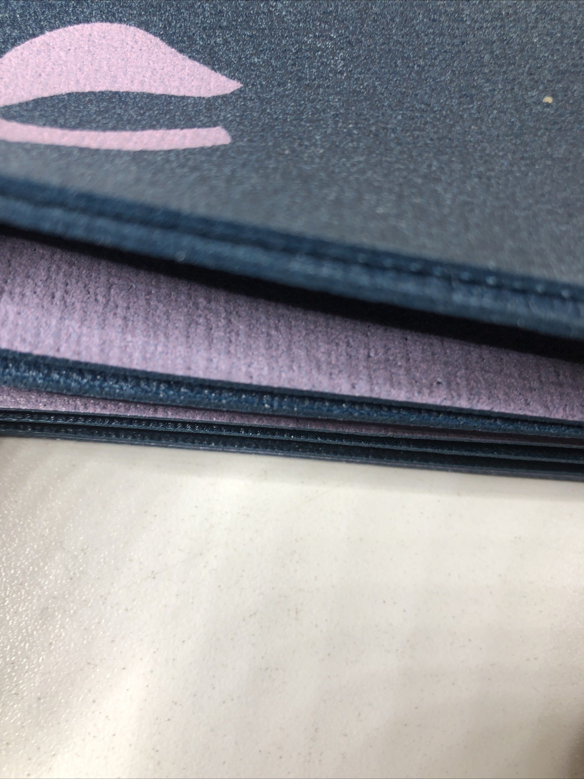 New ANTHROPOLOGIE 24” x 68” Blue & Purple Live Mindfully TRAVEL YOGA MAT