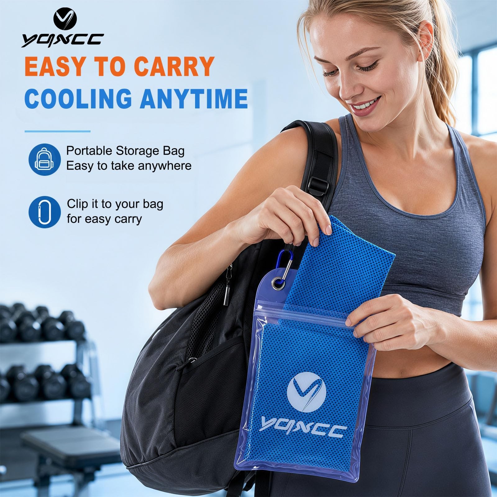 YQXCC 4 Pack Cooling Towels (47&Prime;x12&Prime;), Ice 47&Prime;x12&Prime;, Dark Gray*2/Light Gray*2