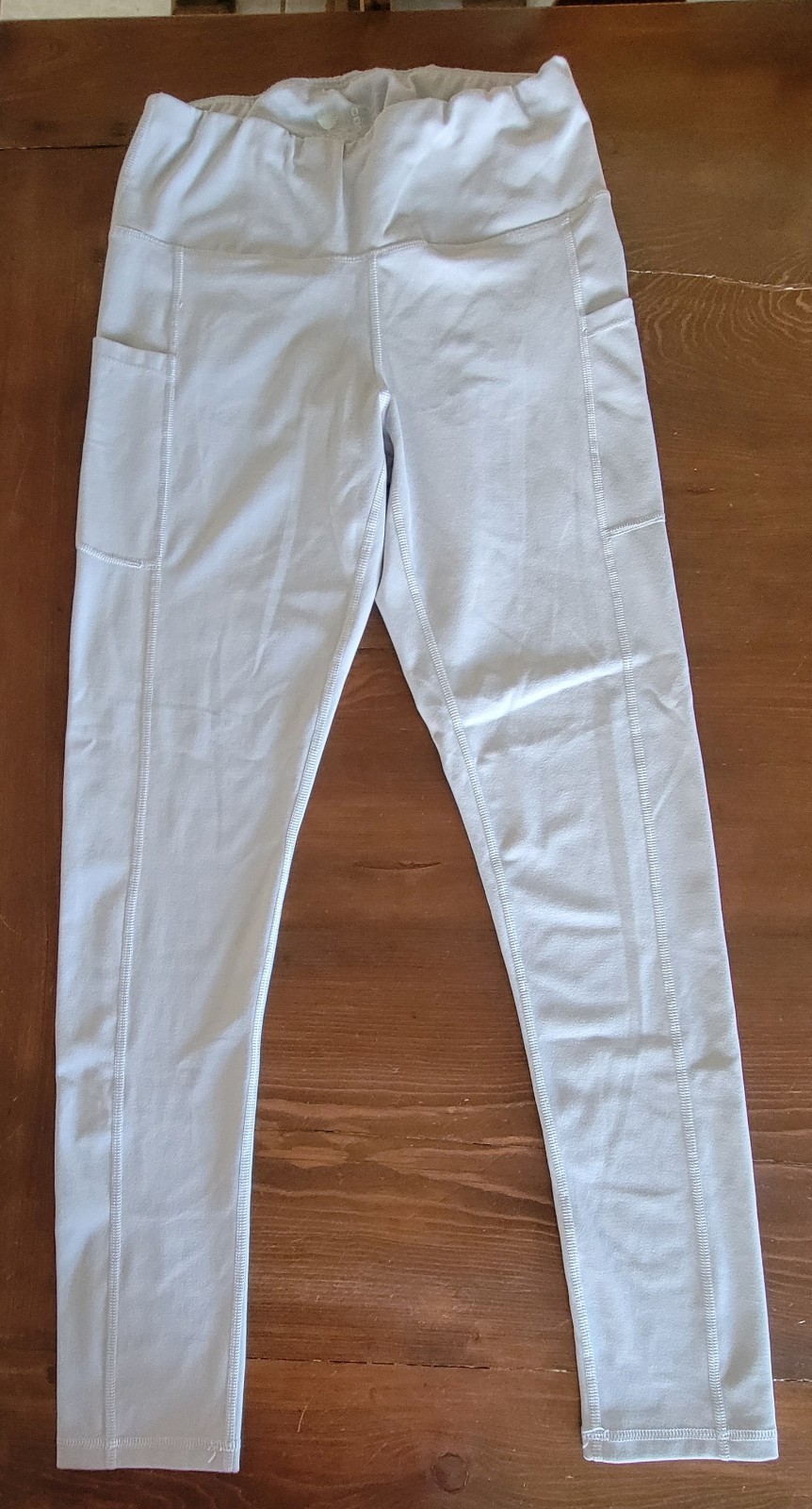 IUGA Women&rsquo;s Yoga Pants, Grey, Size L, 3 Pockets, Soft Polyester Spandex