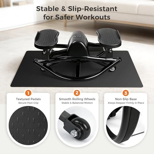 Rock Stepper Side to Side, Rocking Stepper with Lateral Motion, Compact black