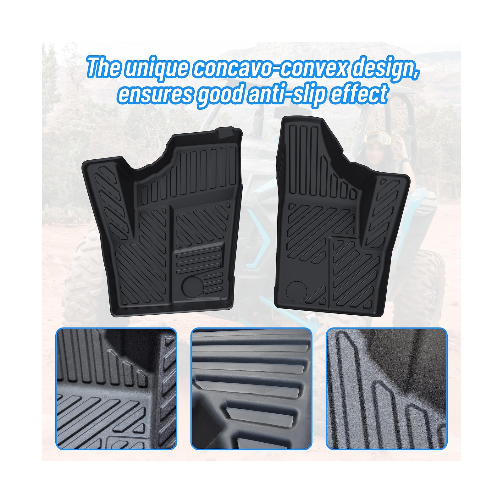 SAUTVS TPE Front Floor Mats for RZR XP 1000 14-23, Front Row Floor Liners All…