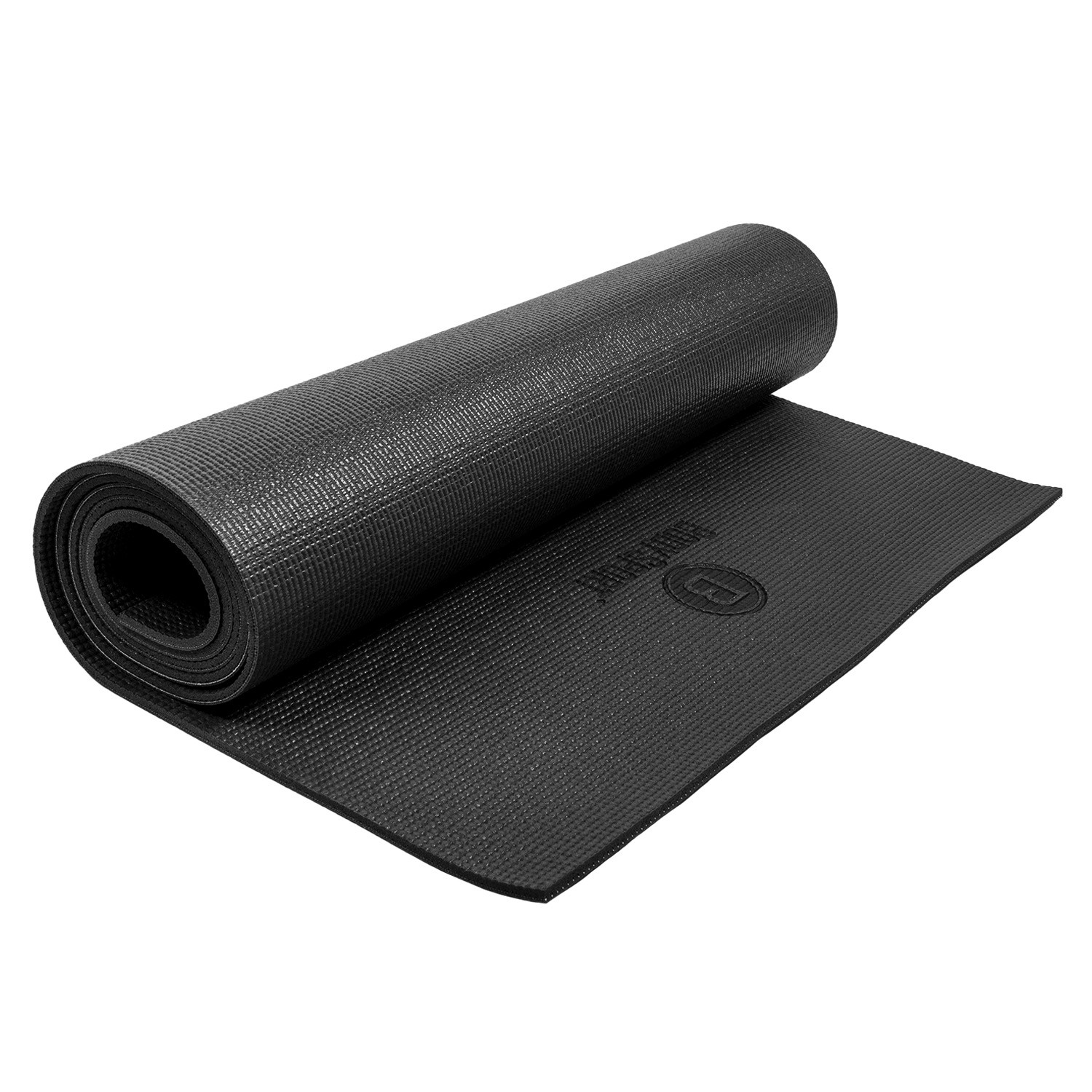 Body Sport 1/4&Prime; Yoga Mat, Black – High-Density, Non-Slip Surface with Shock