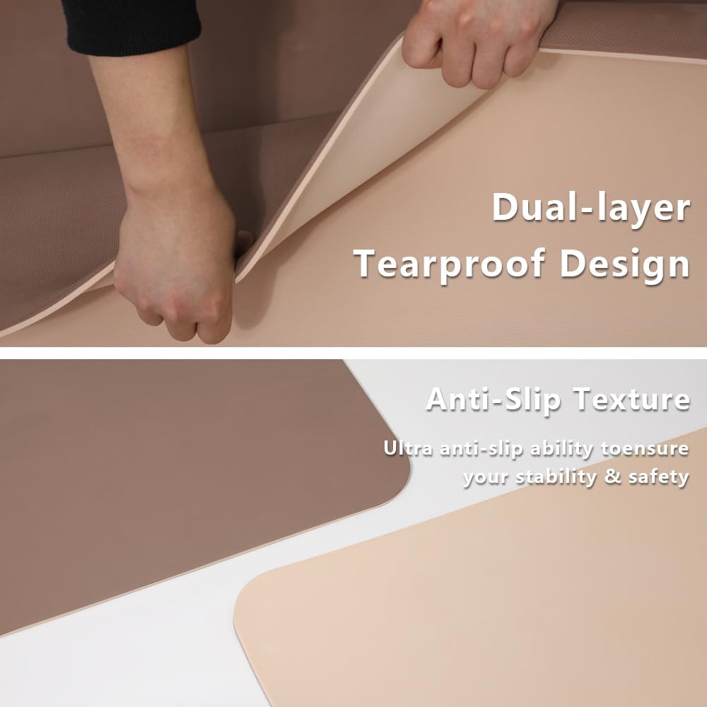 Yoga Mat Non-Slip Extra Thick 1/3&Prime; Wide 72 x 32 inches, milky coffee