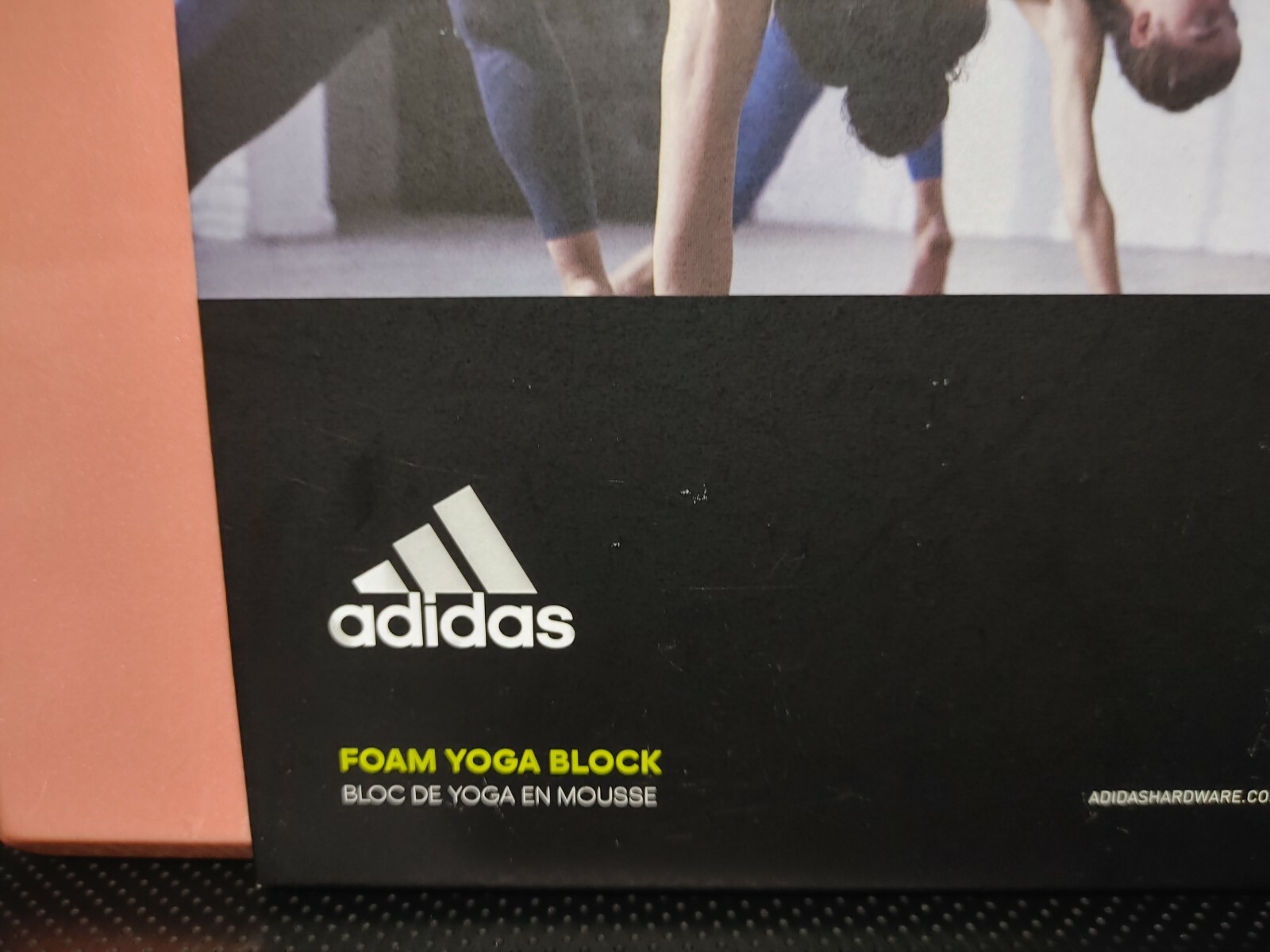 Adidas High Density Foam Yoga Block Support and Deepen Poses Pink 9&Prime;×6&Prime;×3&Prime;