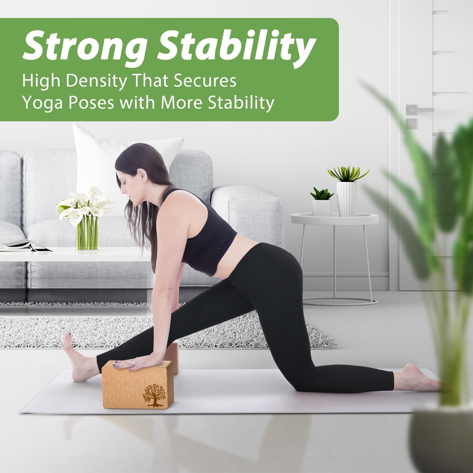 Cork Yoga Blocks 2 Pack Set, Natural Soft Non-Slip Blocks,