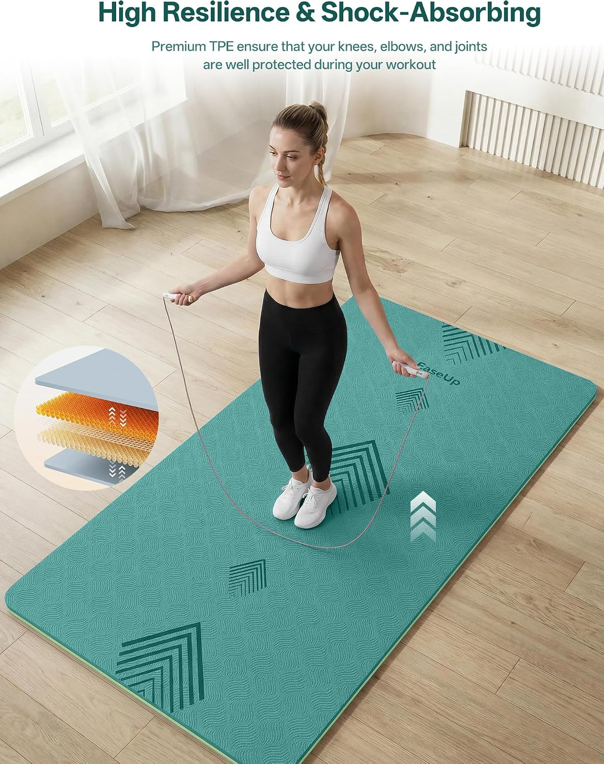 Extra Thick Non-Slip Yoga Mat 73&Prime;x35.5&Prime;, 10mm Pilates & Workout Mat