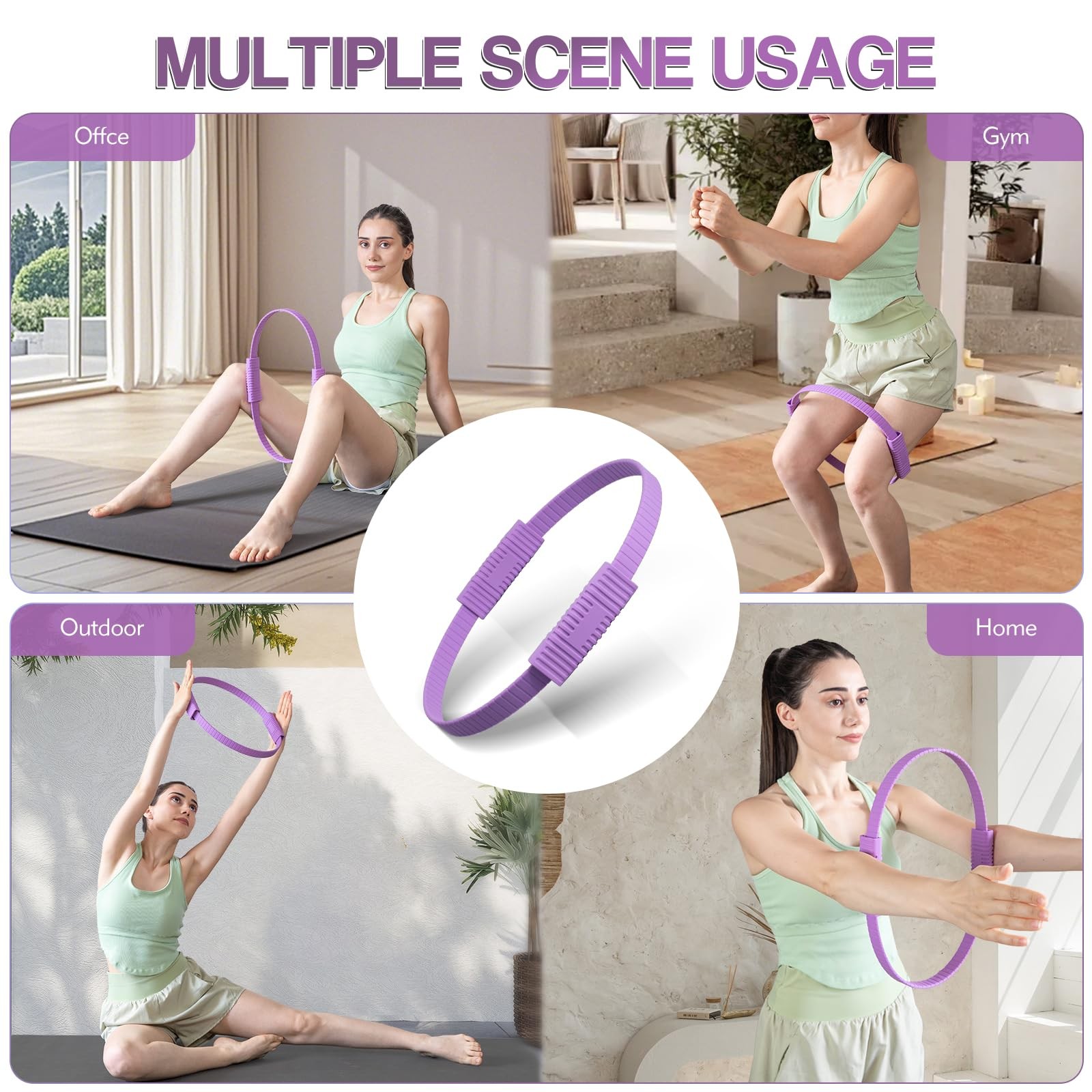 Pilates Ring, 13.5 Inch Circle Ring for Toning Thighs, Legs, Arms & Core, Pil…