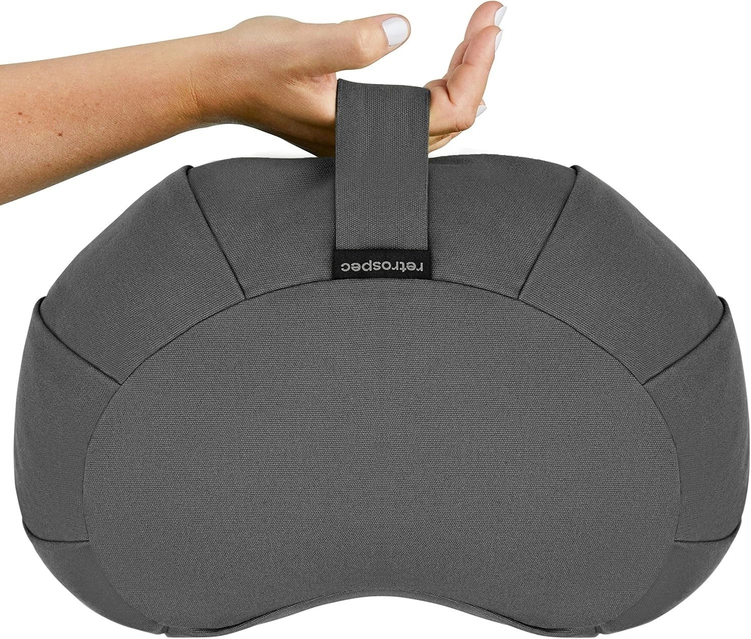 Eco-Friendly 17in Crescent Meditation Cushion – Customizable Buckwheat Support