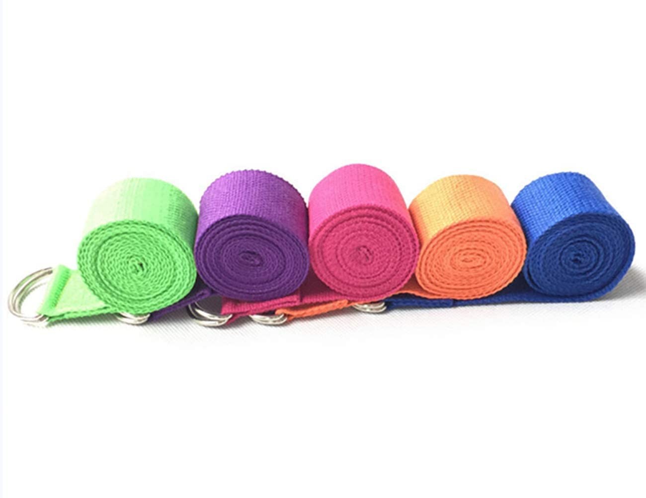 5-Pack Yoga Exercise Adjustable Straps 8Ft OR 10Ft with Durable D-Ring for Pi…