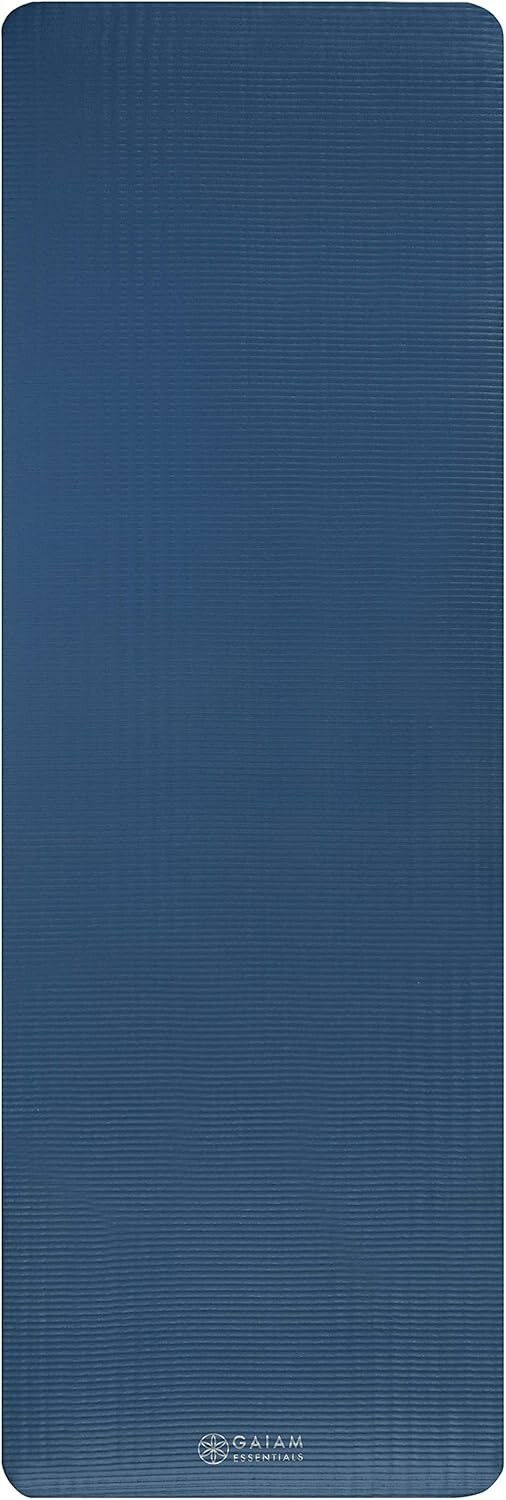 2/5 Inch Thick Yoga Mat Fitness Exercise Mat 72&Prime;x24&Prime; w/ Carrier Strap, Navy Blue