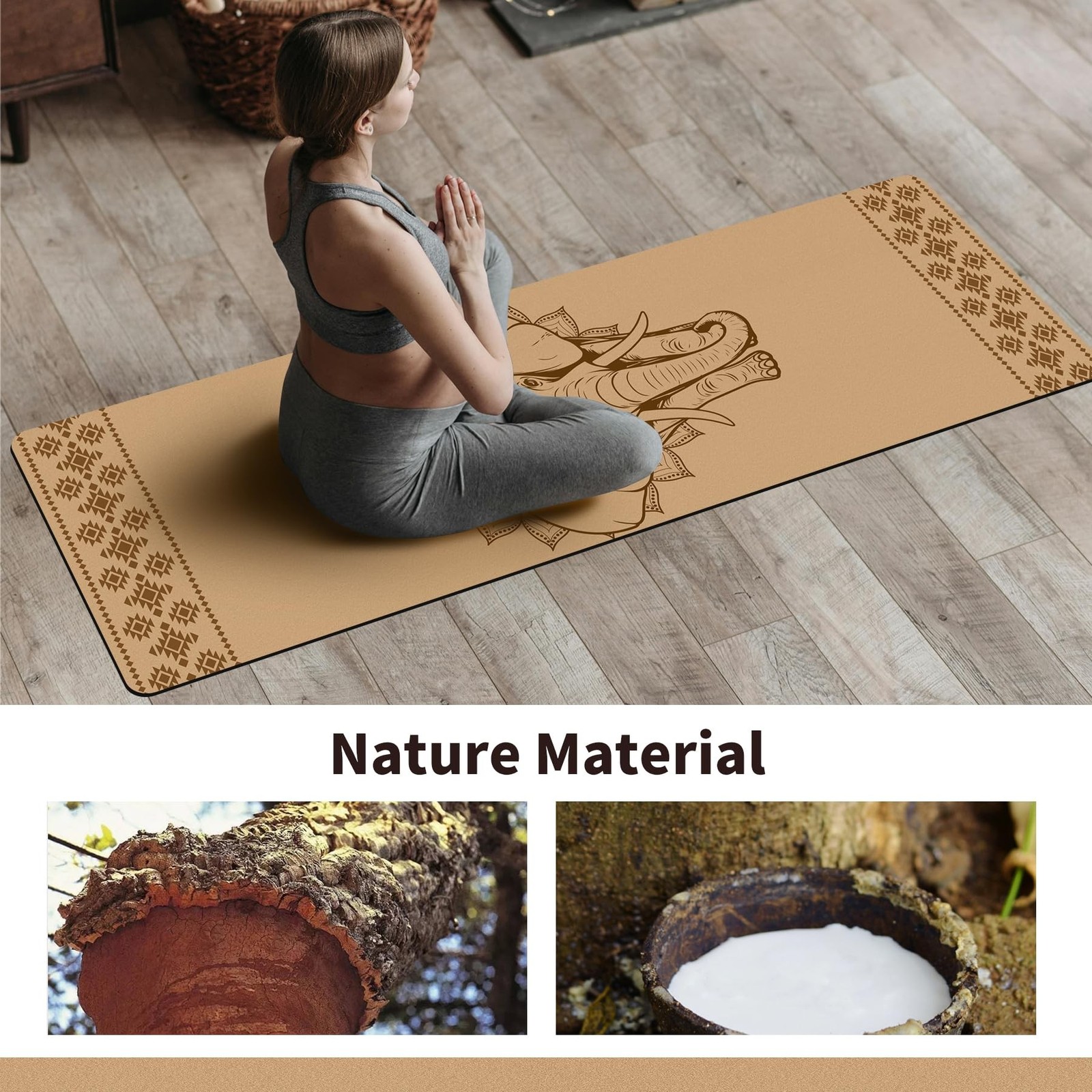 Premium Cork Yoga Mat Non Slip Thick Cork Exercise & Fitness Mat for Yoga, Pi…